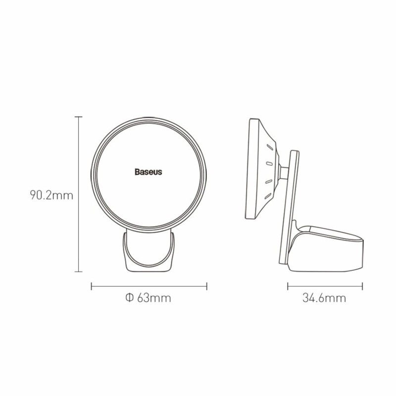 Avtomobilski polnilec Baseus WXJN-01, 15W Magsafe, črn