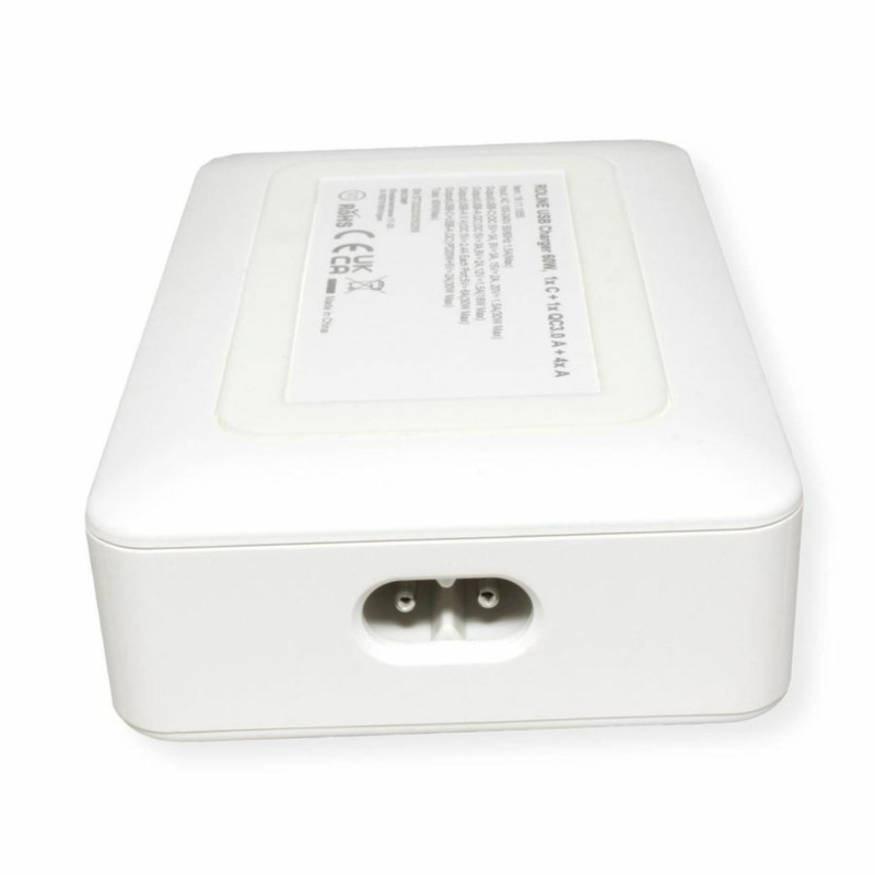 Polnilec Roline 60W, USB-C, 5x USB-A, QC PD, bel