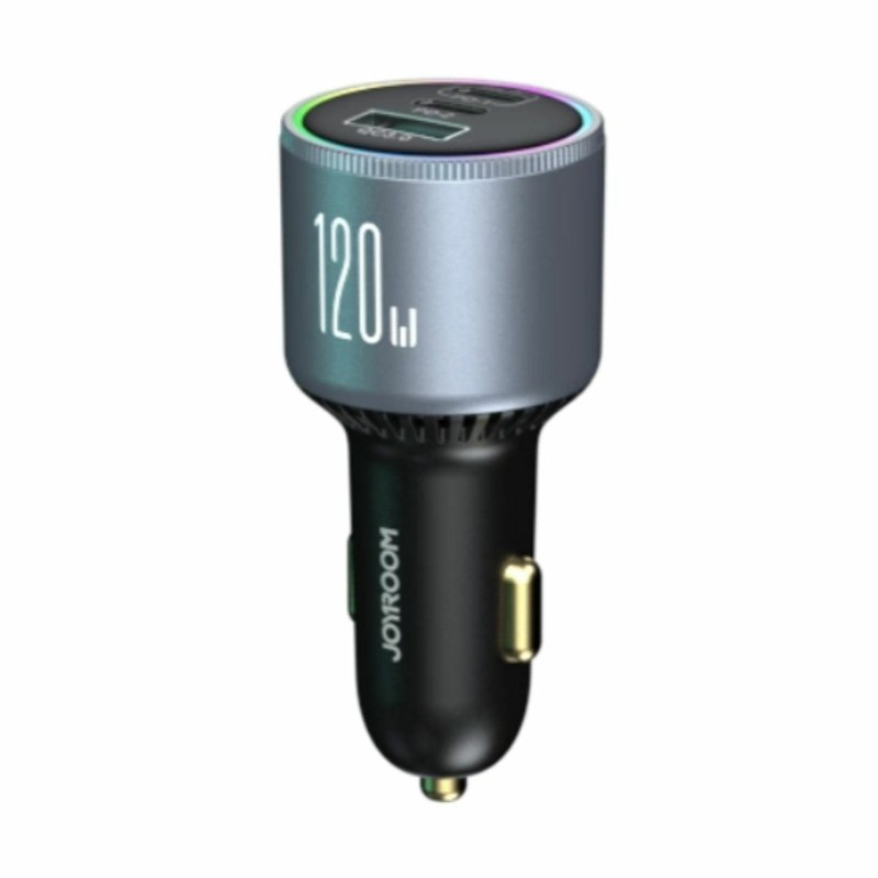 Avtomobilski polnilec Joyroom JR-CCN07, 120W PD QC, USB-C, USB-A, črn