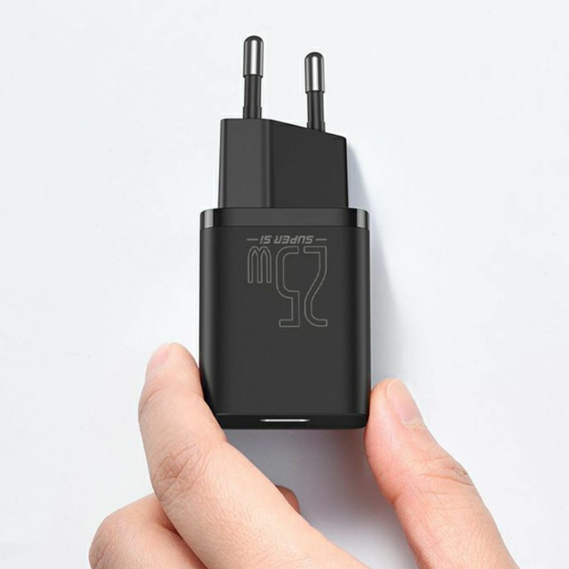 Polnilec Baseus CCSP020101, 25W QC, USB-C, črn