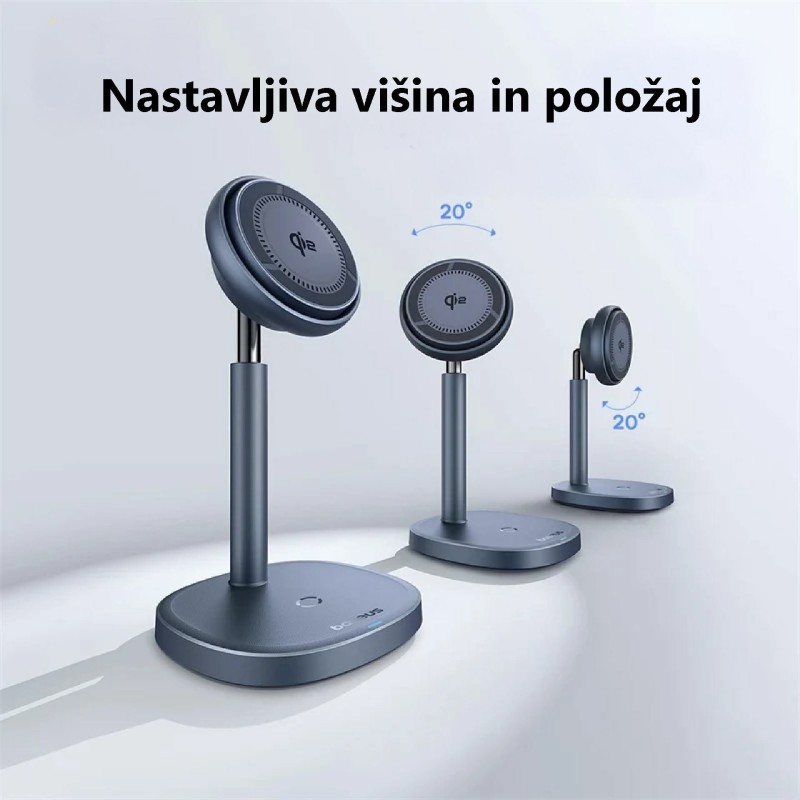 Brezžični polnilec Baseus Swan Pro Air, 20W Magsafe, srebrn