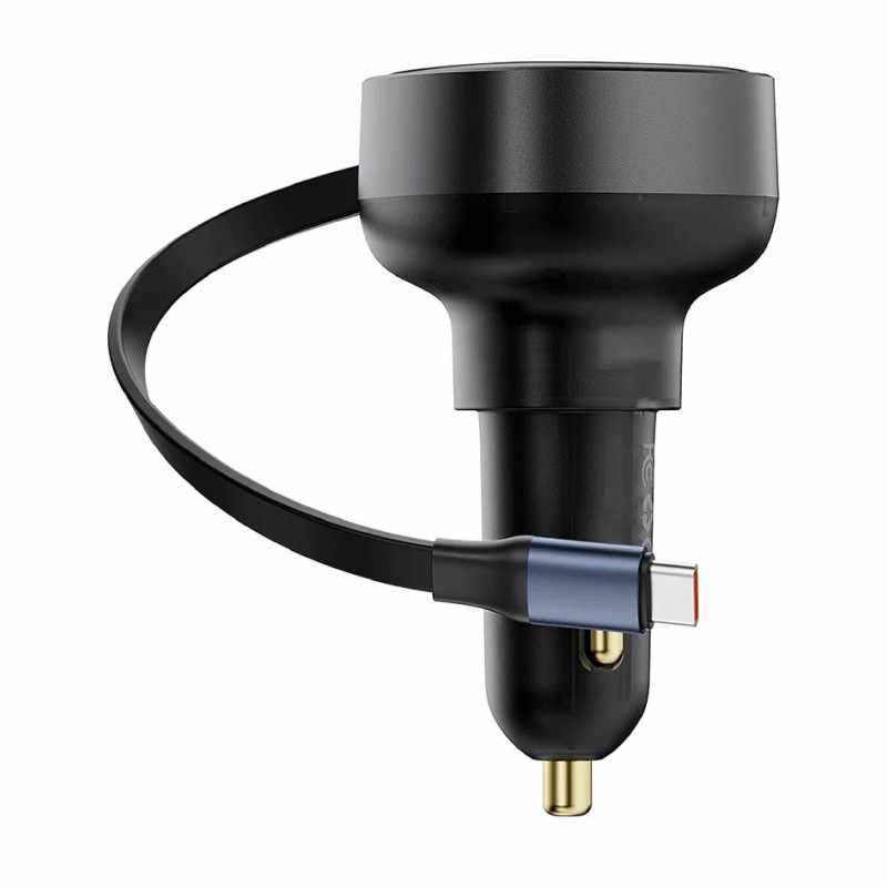 Avtomobilski polnilec Baseus Enjoyment Pro, 60W PD QC, USB-C, črm