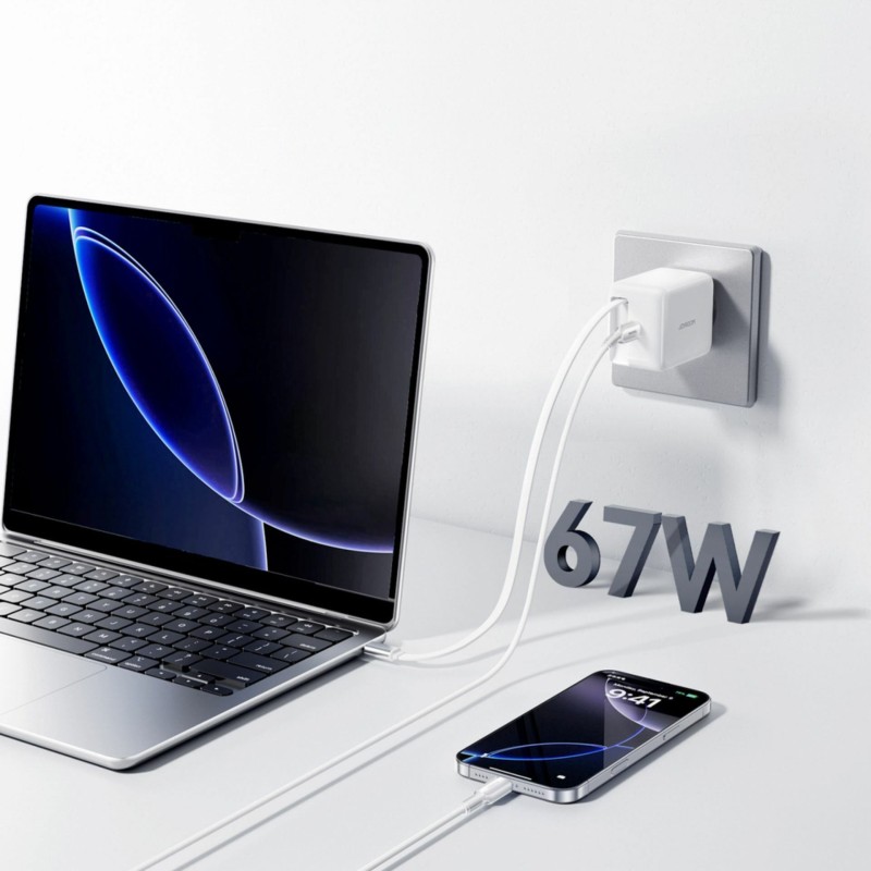 Polnilec Joyroom JR-TCL06, 65W QC PD, USB-C, bel
