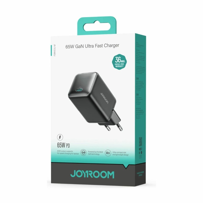 Polnilec Joyroom JR-TCG18, 65W PD, USB-C, črn
