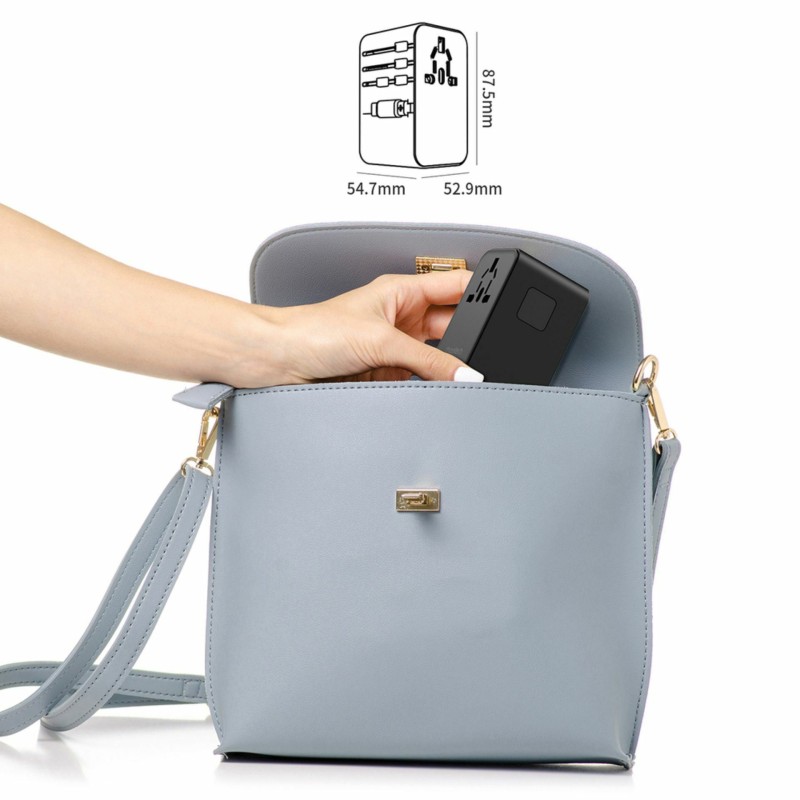 Potovalni adapter Choetech PD5022 70 W z USB-C PD in vtiči EU/US/UK/AU