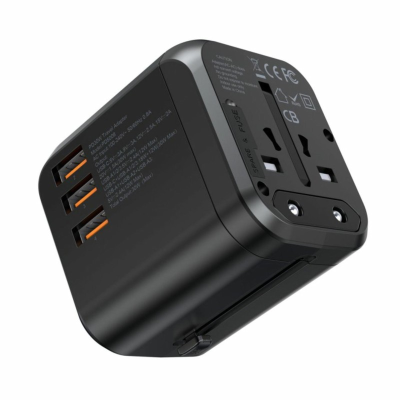 Potovalni polnilec Choetech PD5008 35W, USB-C, USB-A, EU USA UK AU