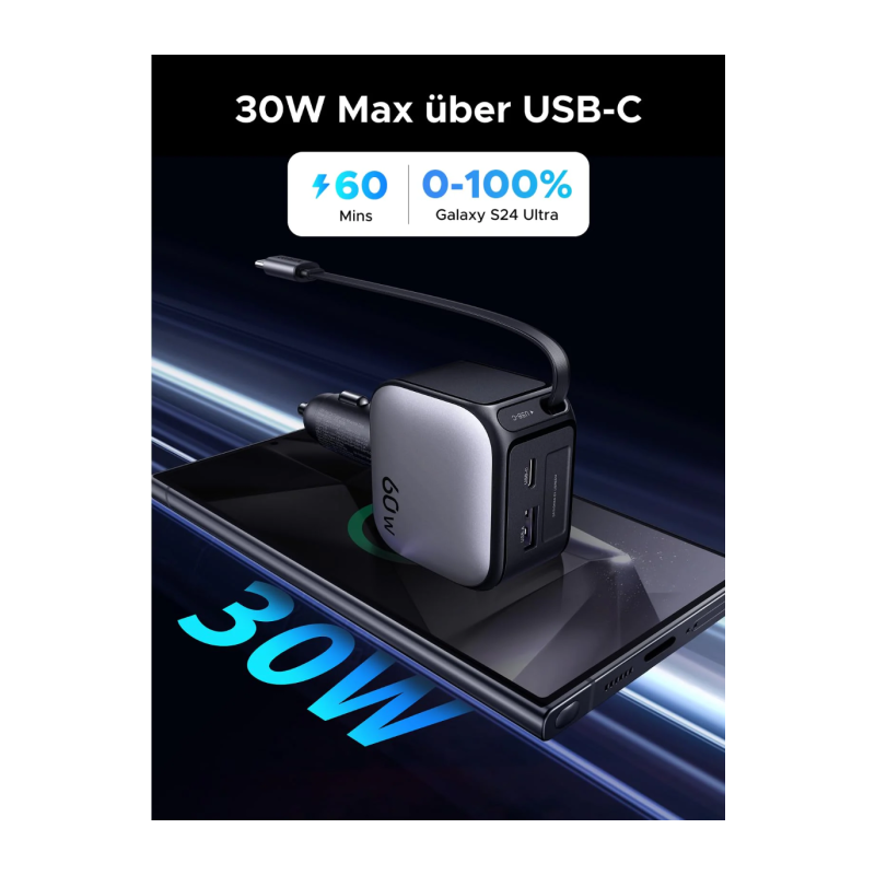 Avtomobilski polnilec Ugreen 55212B, 60W, USB-C