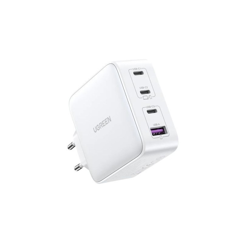 Polnilec Ugreen 100W GaN, 3x USB-C, USB-A, bel