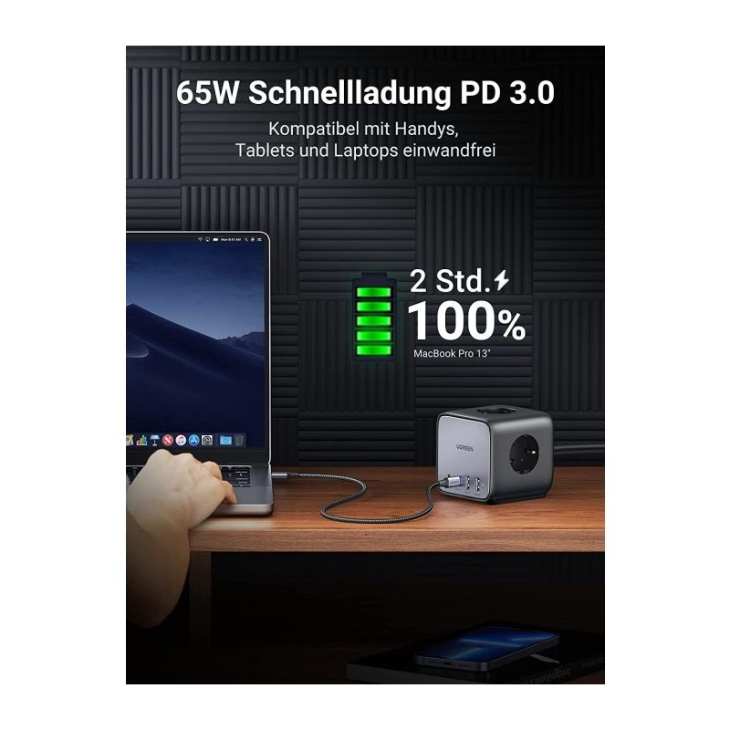 Polnilec Ugreen DigiNest Cube 65W USB-C, 7v1