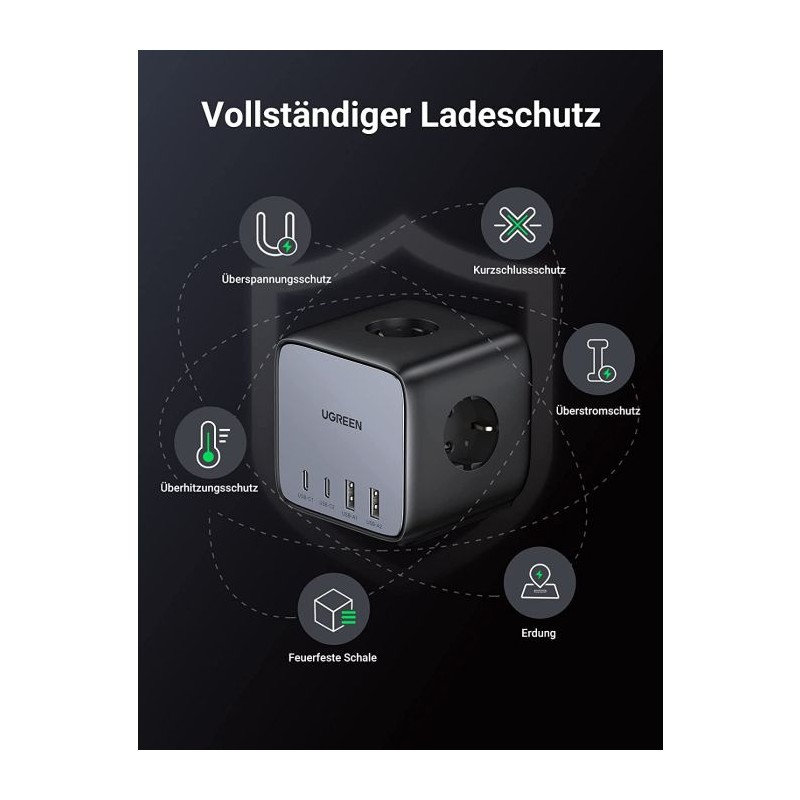 Polnilec Ugreen DigiNest Cube 65W USB-C, 7v1