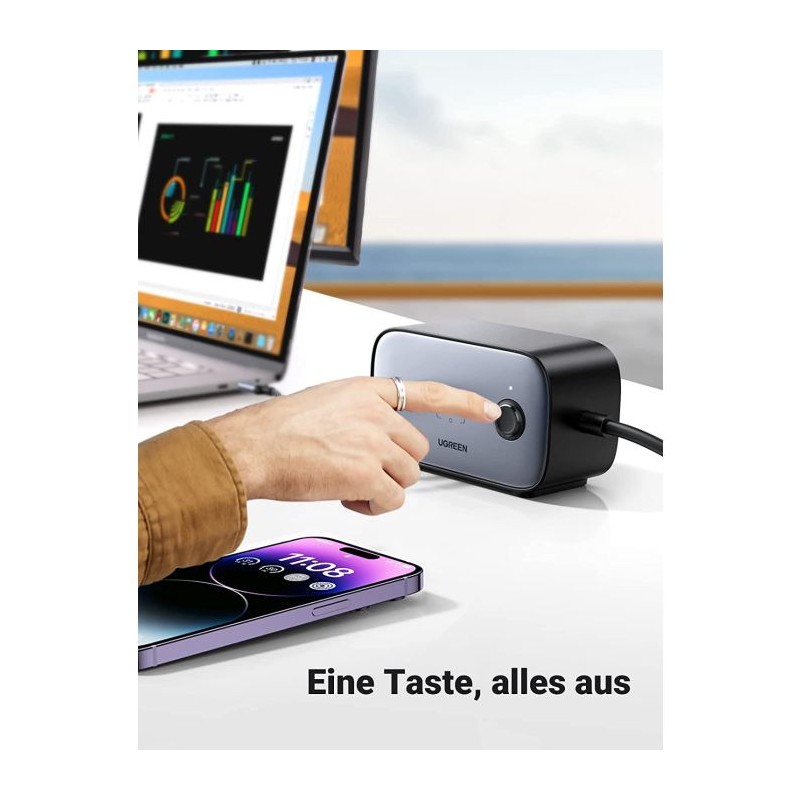 Polnilec Ugreen DigiNest Pro 100W GaN, USB-C