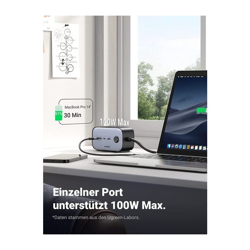 Polnilec Ugreen DigiNest Pro 100W GaN, USB-C