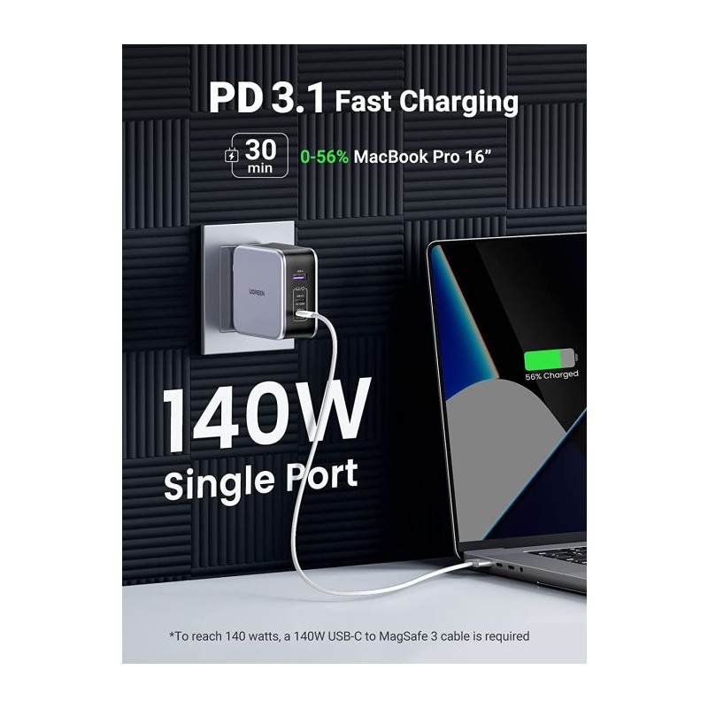 Polnilec Ugreen Nexode 3 140W PD, USB-C