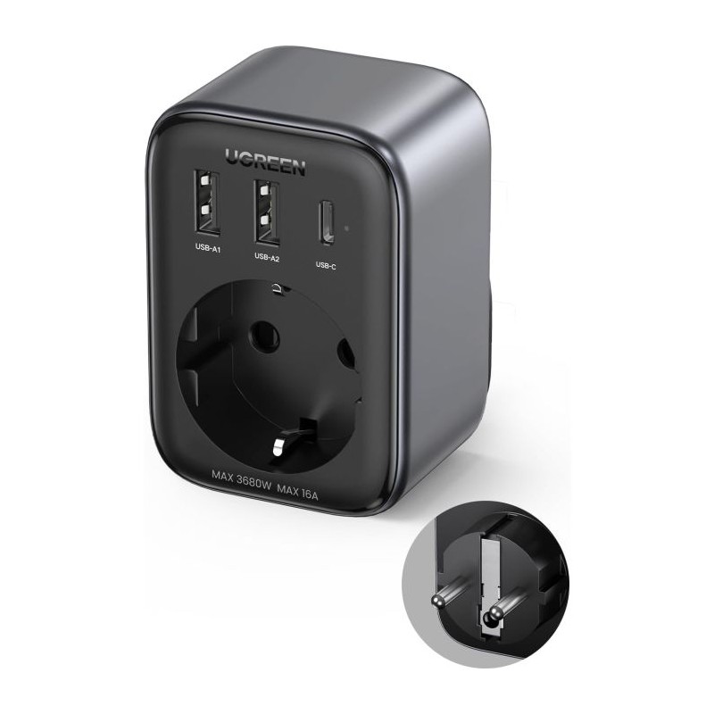 Polnilec Ugreen Nexode 4v1 30W QC, USB-A, USB-C