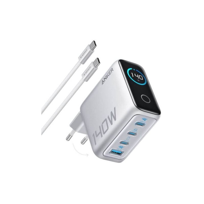 Polnilec Anker B2697G41 140W, USB-C, USB-A, siv