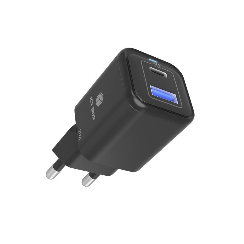 Polnilec IcyBox IB-PS1020-PD 20W USB-A, USB-C