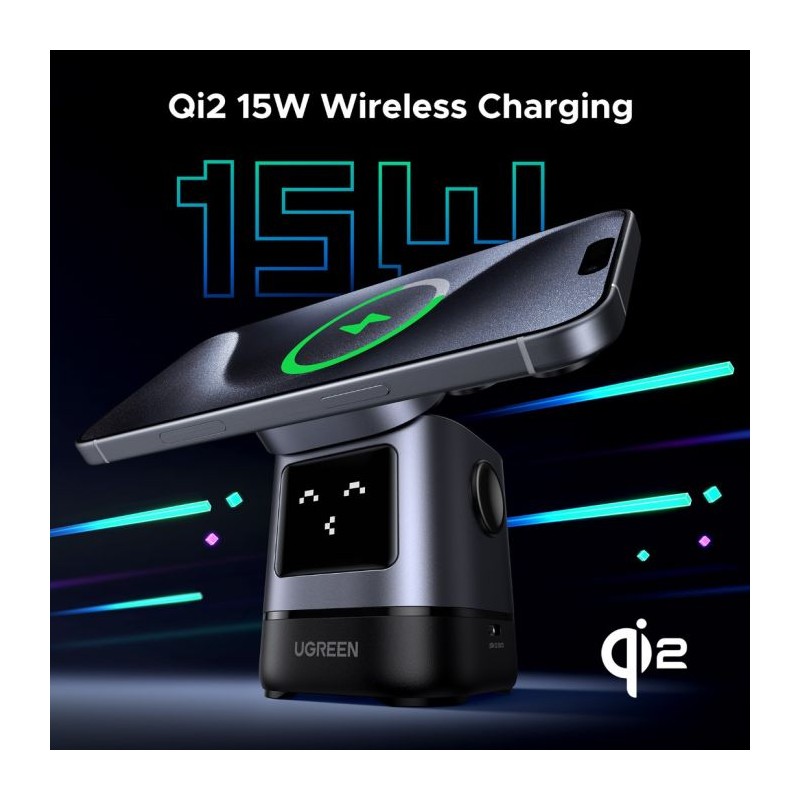 Polnilec Ugreen Uno 2-v-1 15W, USB-C