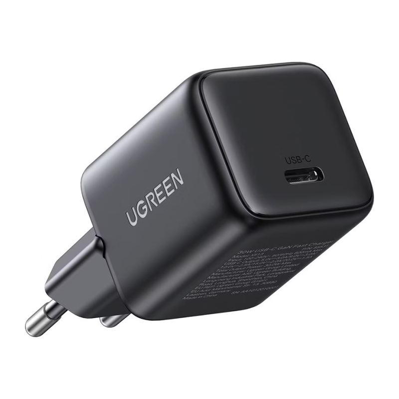 Polnilec Ugreen 30W GaN, USB-C, črn