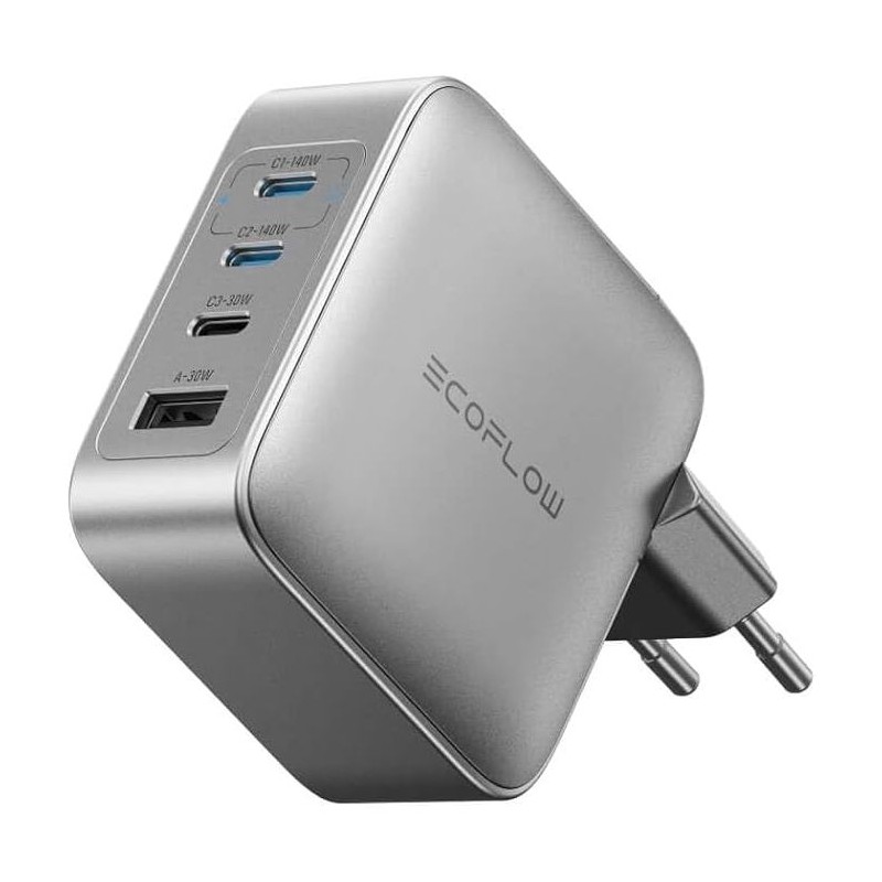 Polnilec EcoFlow Rapid Pro Charger 140W GaN, 3x USB-C, USB-A