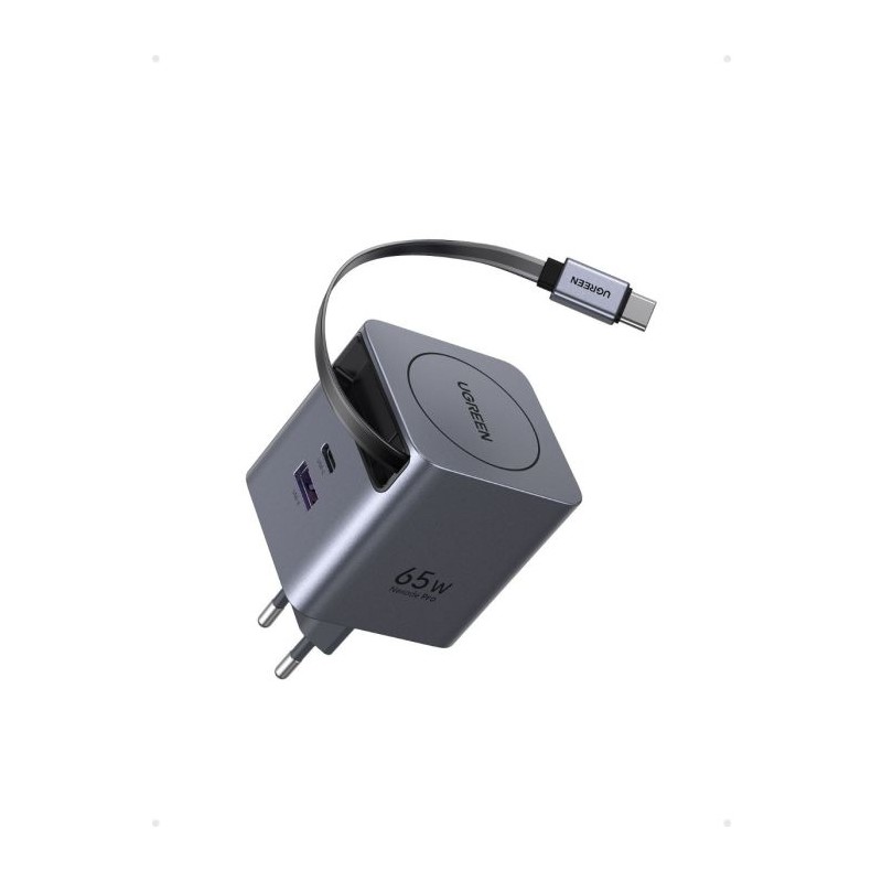 Polnilec Ugreen Retractable 65W GaN USB-C