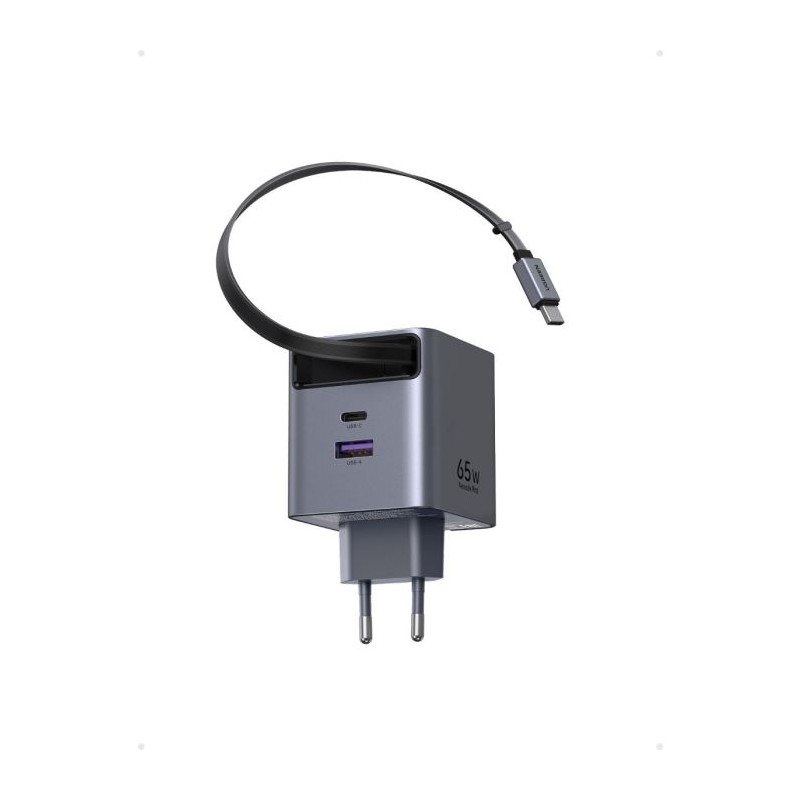 Polnilec Ugreen Retractable 65W GaN USB-C