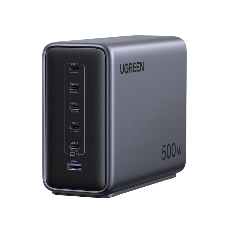 Polnilec Ugreen Nexode 500W GaN, 5x USB-C, 1x USB-A