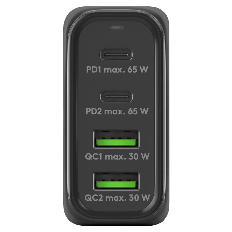 Polnilec GOOBAY 68W QC, 2x USB-C, 2x USB-A, črn