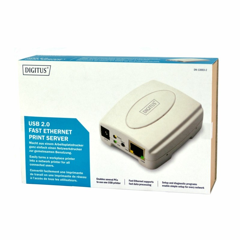 Mrežni tiskalniški strežnik 1xUSB Digitus bel