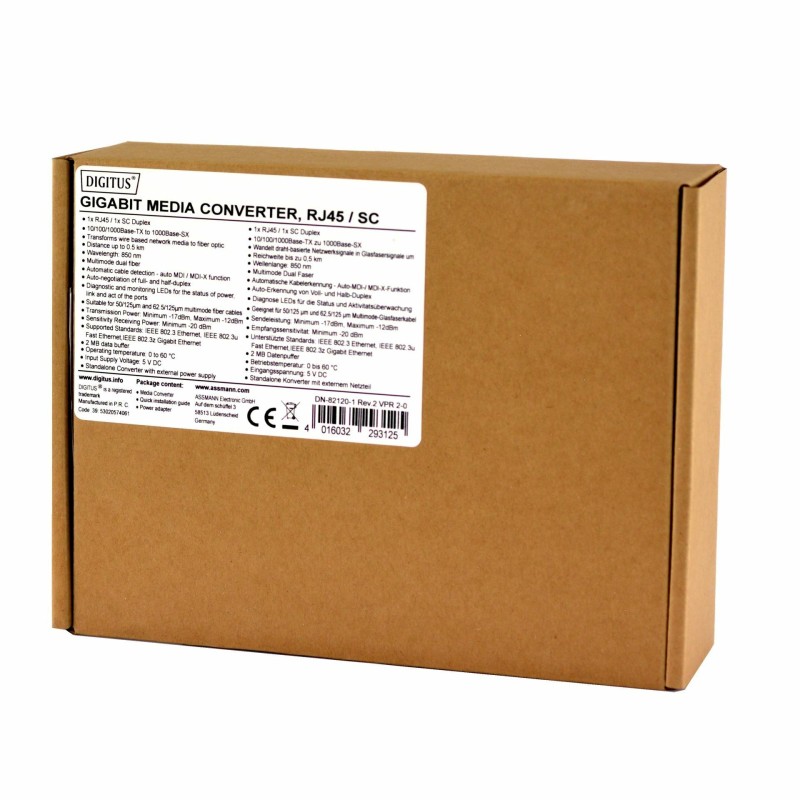 Pretvornik FO-UTP 1000/1000 SC Multimode Digitus