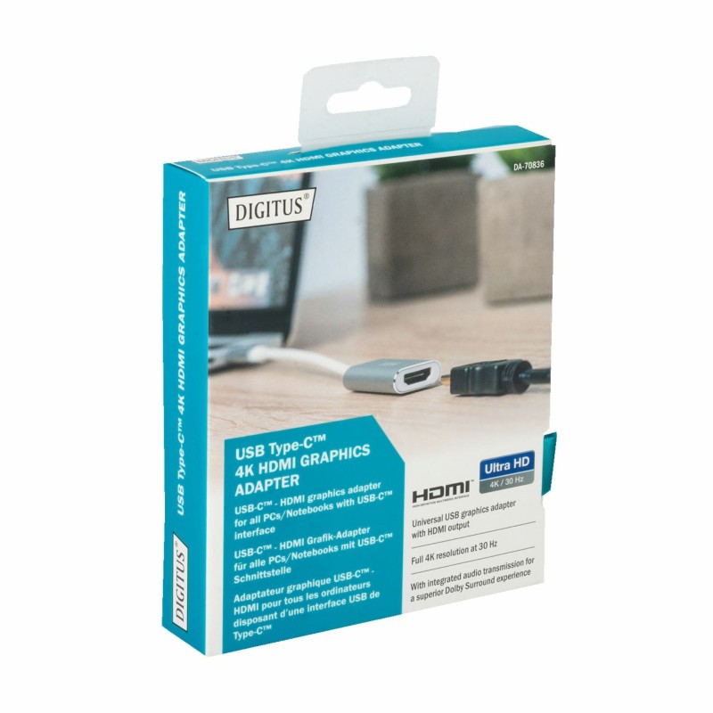 Pretvornik USB 3.1 Tip-C na HDMI 4K 30Hz Digitus
