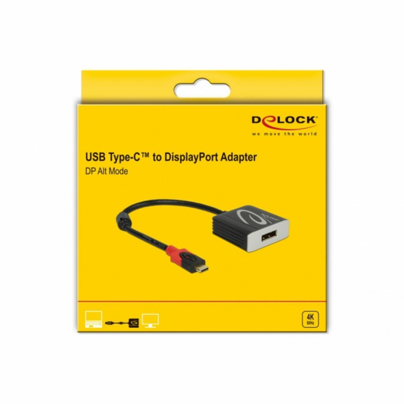 Pretvornik USB 3.1 Tip-C - DisplayPort 4K 60Hz Delock