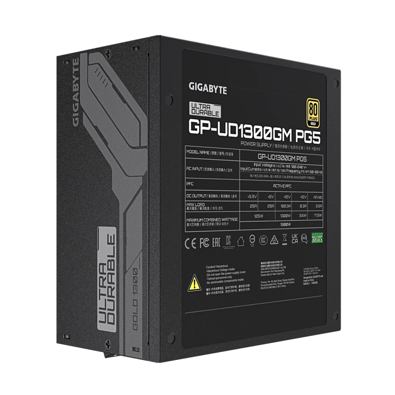Napajalnik GIGABYTE PG5, 80 Plus Gold, 1300W, modularni
