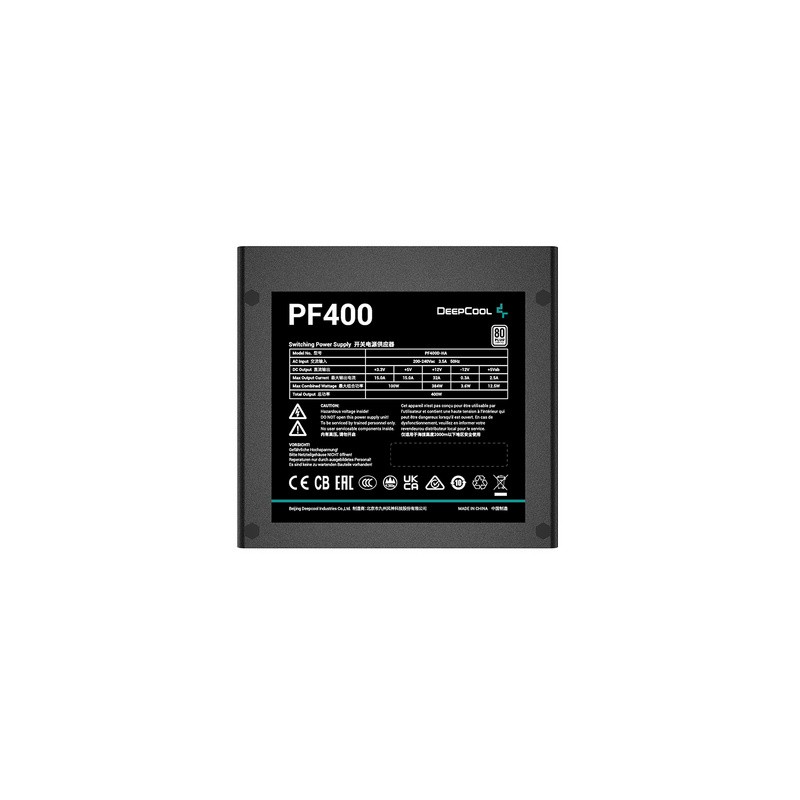 Napajalnik 400W DeepCool PF400, ATX, 80+, črn