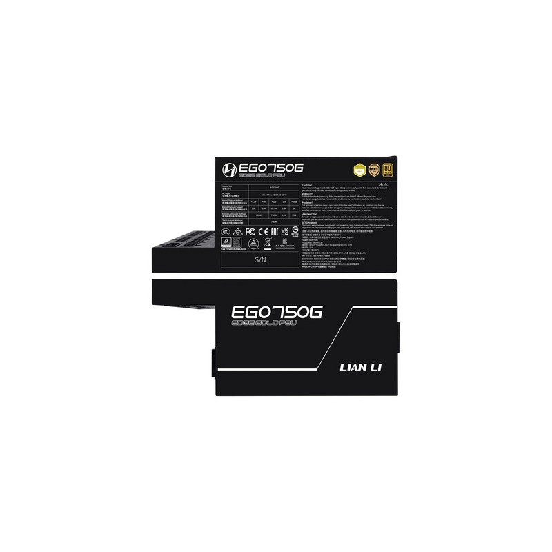 Napajalnik ATX Lian Li EDGE 750W, 80 PLUS Gold, Modularni, črn
