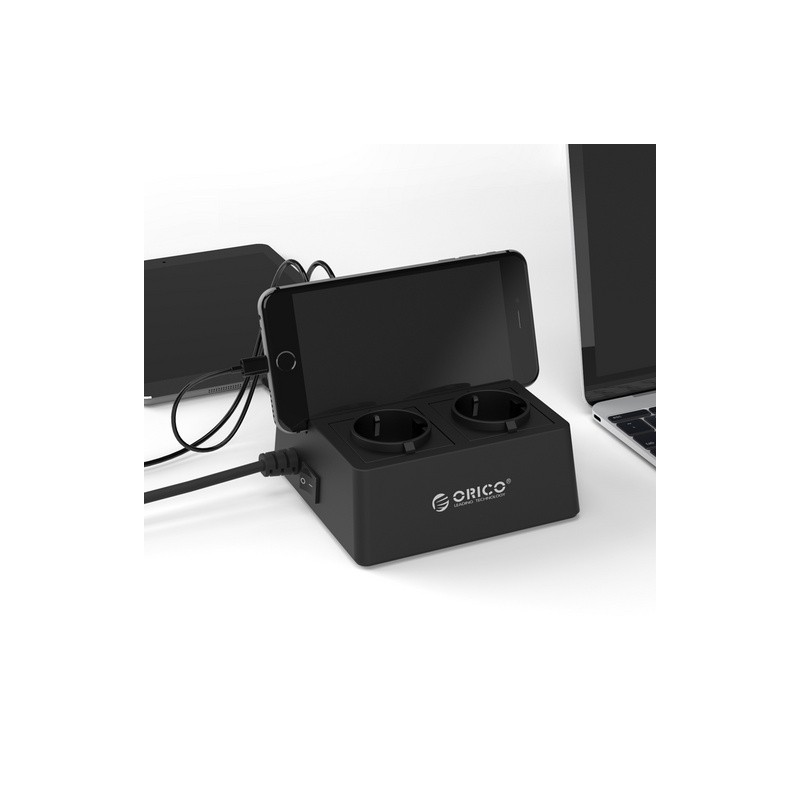 Prenapetostna zaščita - razdelilec ORICO 2x 230V, 5x USB, črn
