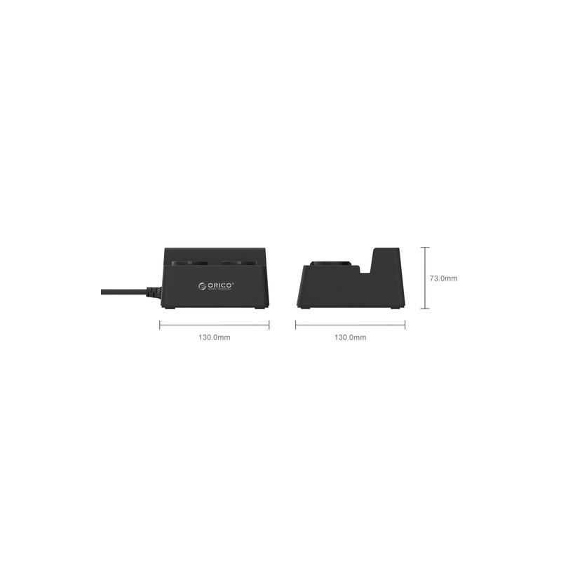 Prenapetostna zaščita - razdelilec ORICO 2x 230V, 5x USB, črn