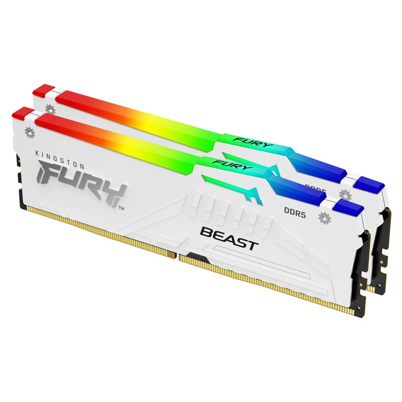 Pomnilnik DDR5 32GB (2x16GB) 6000MHz KINGSTON FURY Beast White RGB EXPO