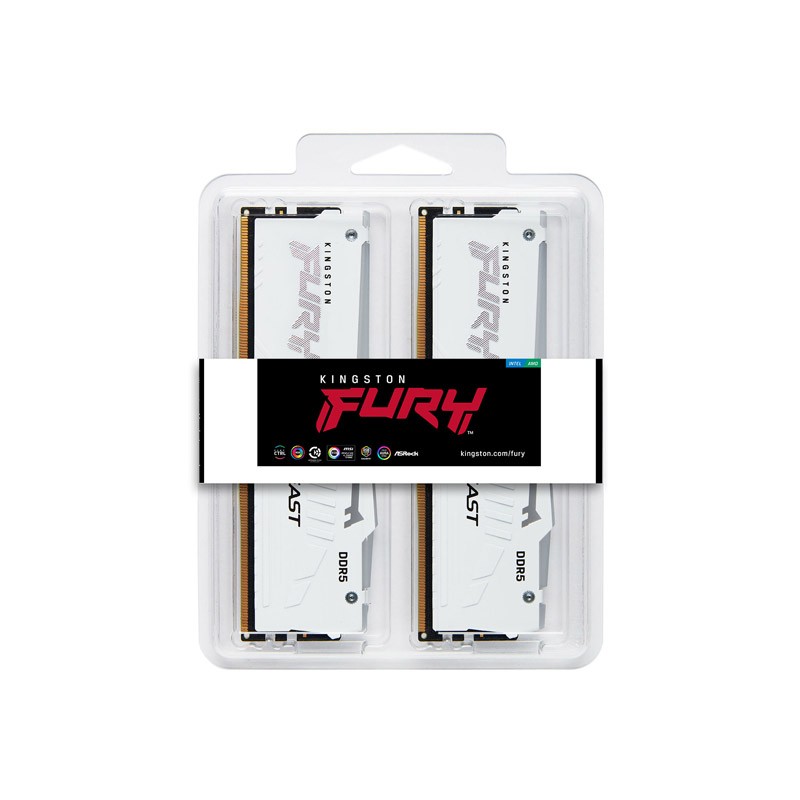 Pomnilnik DDR5 32GB (2x16GB) 6000MHz KINGSTON FURY Beast White RGB EXPO