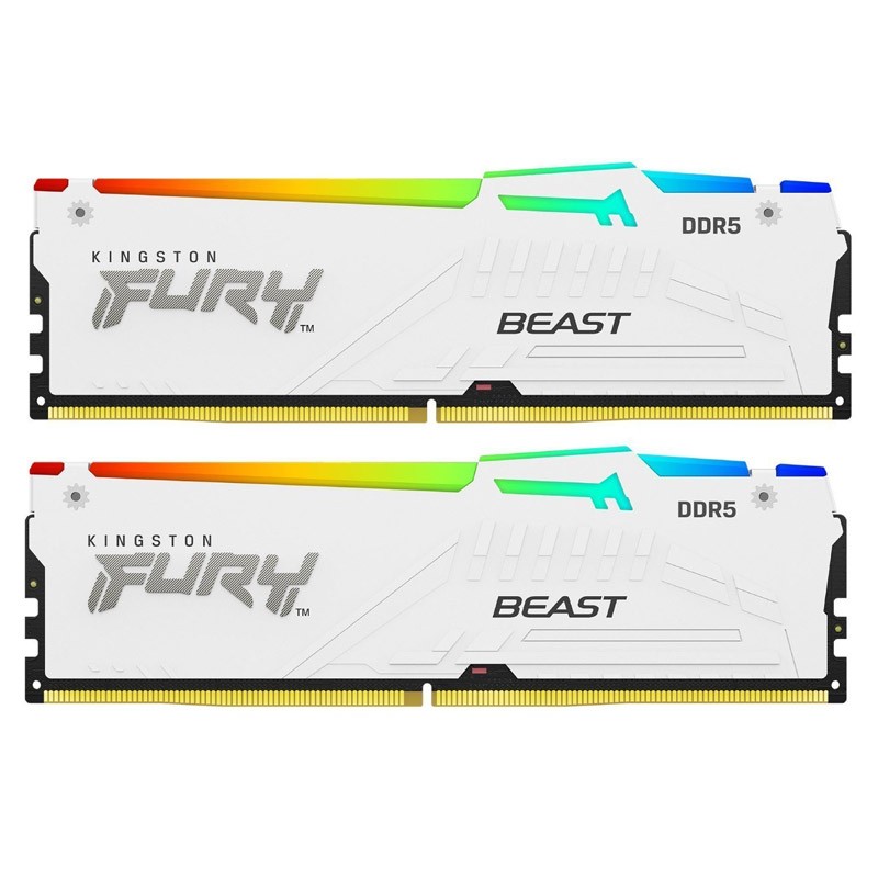 Pomnilnik DDR5 64GB (2x32GB) 6000 FURY Beast White RGB EXPO
