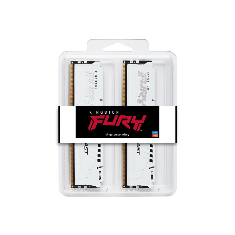Pomnilnik DDR5 32GB(2x16GB) 5600MHz Kingston Fury Beast, bel, KF556C36BWEK2-32