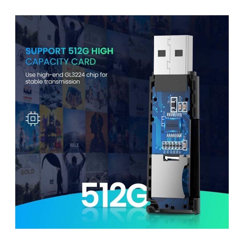 Čitalec kartic Ugreen SD/microSD, USB 3.0
