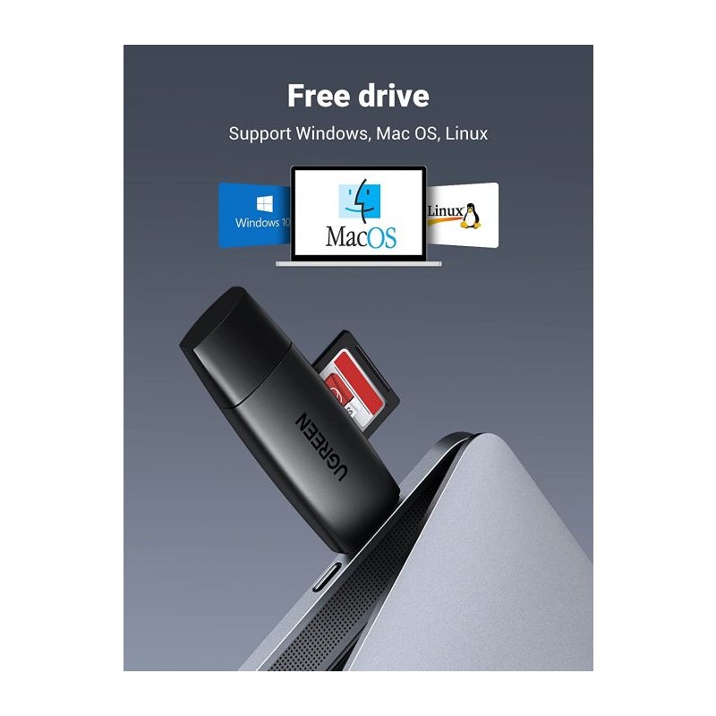 Ugreen USB 3.0 + USB-C OTG čitalec kartic