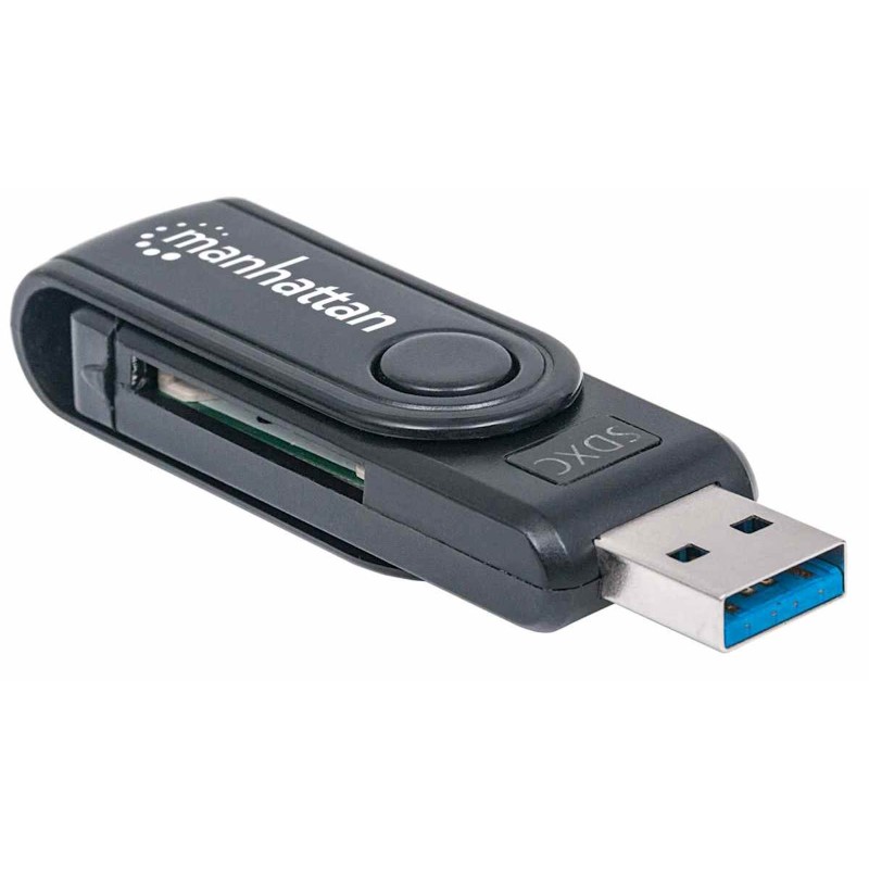 Čitalec in zapisovalec kartic MANHATTAN, prenosni, USB 3.0