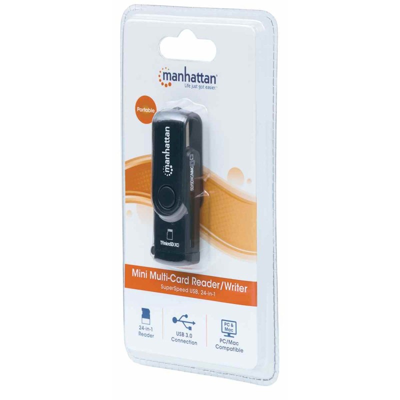 Čitalec in zapisovalec kartic MANHATTAN, prenosni, USB 3.0