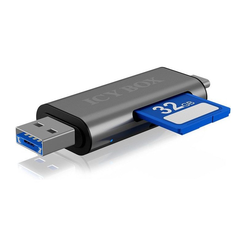 IcyBox IB-CR200-C USB-C/A/Micro B čitalec kartic SD/microSD