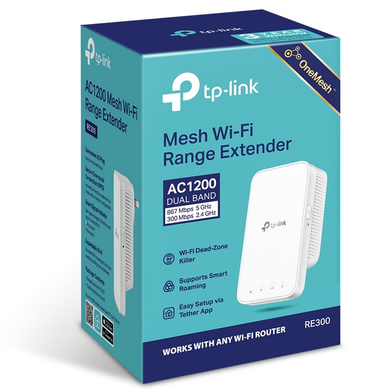 Ojačevalec Wi-Fi signala (Repeater) TP-Link RE300 AC1200 Mesh
