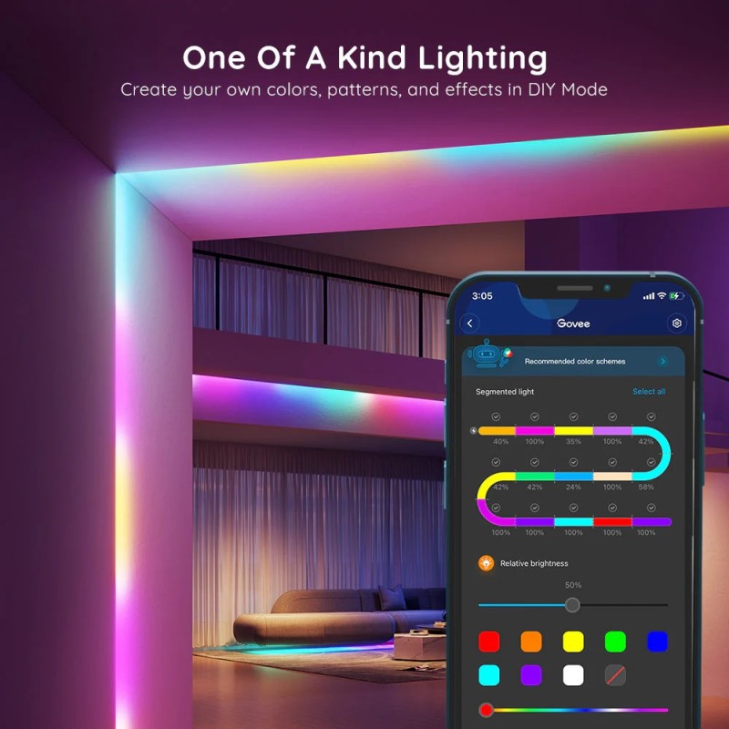 LED trak GOVEE RGBIC Basic Wi-Fi + Bluetooth, 10m
