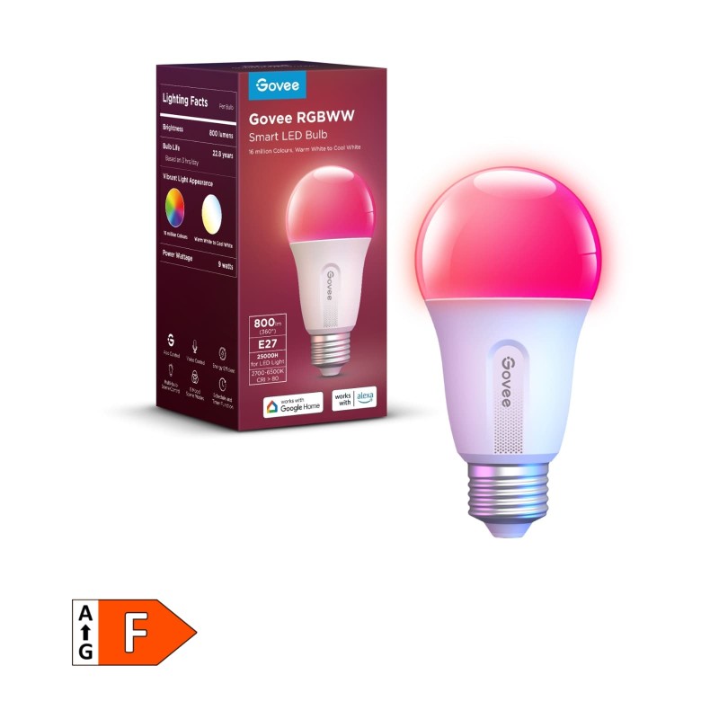 Pametna LED žarnica GOVEE RGBWW, E27, 800lm