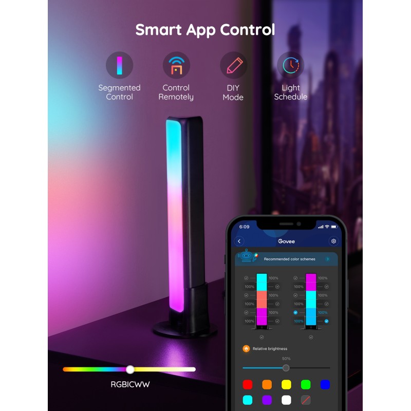 Svetlobna palica GOVEE Flow Plus, RGBICWW, WiFi + BT