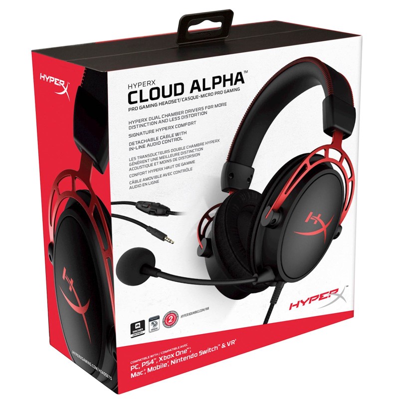 Slušalke HP HyperX Cloud Alpha, črno-rdeče